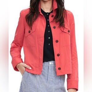 Banana Republic Women's Vibrant Coral Utility Jacket